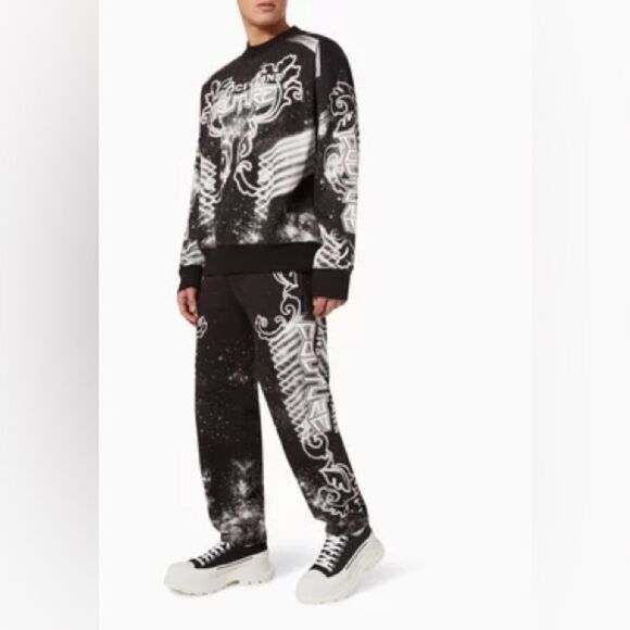 Versace Jeans Couture Felpa Panel Galaxy Sweatpants in Black-White, New, Size L - Picture 16 of 16